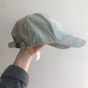 Faux suede cap in baby blue